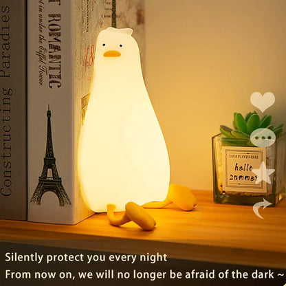 Duck Bedroom Lamp,USB Rechargeable Dim Feeding Warm White Nightlight, Desk Bedside Bedroom Decor Birthday Gifts for Baby Children Women