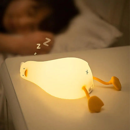 Duck Bedroom Lamp,USB Rechargeable Dim Feeding Warm White Nightlight, Desk Bedside Bedroom Decor Birthday Gifts for Baby Children Women