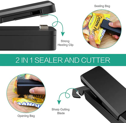 Rechargeable Portable Mini Bag Sealer, Mini Sealing Machine Heat Seal Tool for Plastic Bags Snack Bags