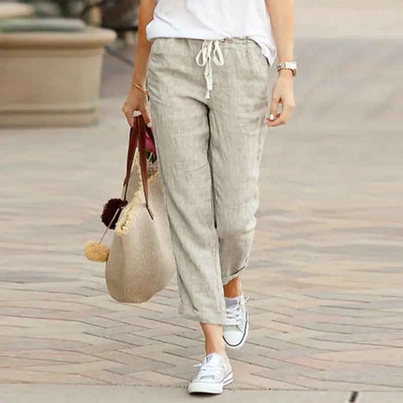 Drawstring Elastic Waist Pants